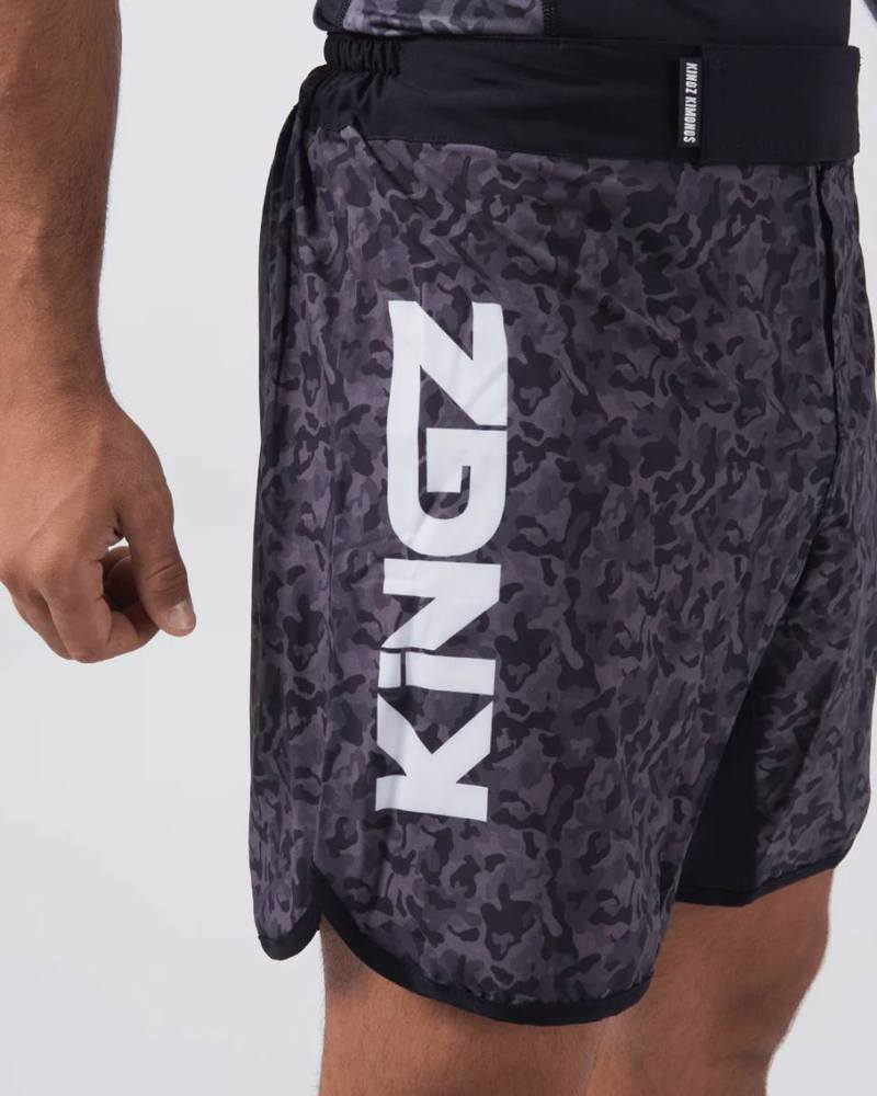 Kingz night camo grappling shorts -grey
